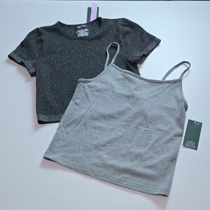 3/$15 Wild Fable - Junior's Black and Gray Tops Set Size Small